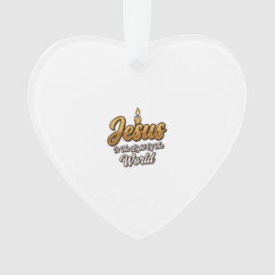 Jesus Light of the World Candle Christian Vector_1 Ornament