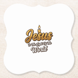 Jesus Light of the World Candle Christian Vector_1 Paper Coaster
