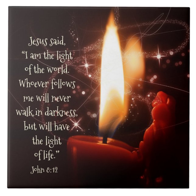 Jesus Light of the World Psalm 8, Bible, Christmas Tile (Front)