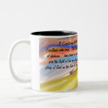 Jesus light of  world Two-Tone coffee mug<br><div class="desc">2 Corinthians 4:6 ESV / 10 helpful votes 
For God,  who said,  “Let light shine out of darkness, ” has shone in our hearts to give the light of the knowledge of the glory of God in the face of Jesus Christ.</div>