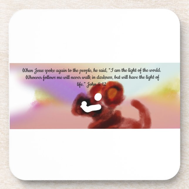 jesus light world  coaster (Front)