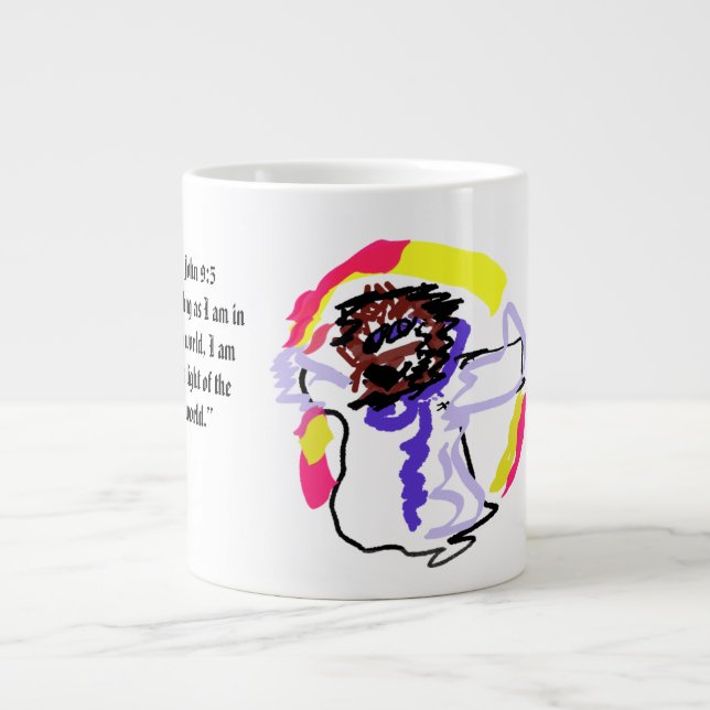 jesus light world  large coffee mug (Front)