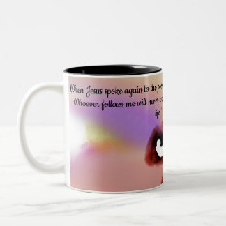 jesus light world  Two-Tone coffee mug