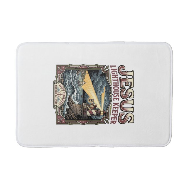 Jesus Lighthouse Keeper Jesus Lighthouse Keeper Ch Bath Mat (Front)