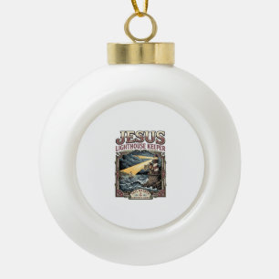 Jesus Lighthouse Keeper Jesus Lighthouse Keeper Ch Ceramic Ball Christmas Ornament