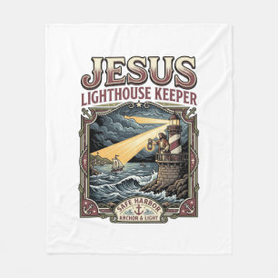 Jesus Lighthouse Keeper Jesus Lighthouse Keeper Ch Fleece Blanket