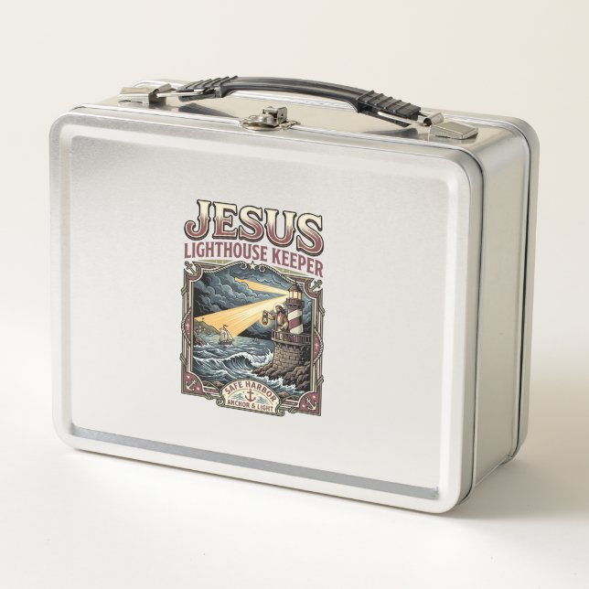 Jesus Lighthouse Keeper Jesus Lighthouse Keeper Ch Metal Lunch Box (Front)