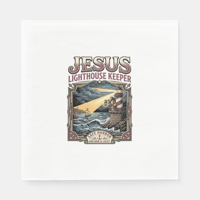 Jesus Lighthouse Keeper Jesus Lighthouse Keeper Ch Napkin (Front)