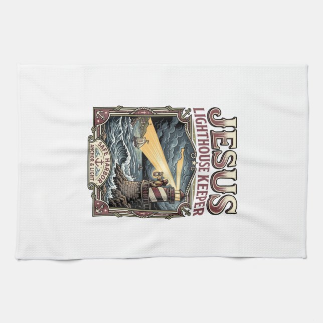 Jesus Lighthouse Keeper Jesus Lighthouse Keeper Ch Tea Towel (Horizontal)