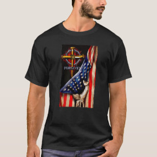 Jesus Lion American Flag Christian Patriotic Patri T-Shirt
