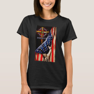 Jesus Lion American Flag Christian Patriotic Patri T-Shirt
