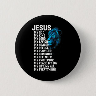Jesus - Lion Christian King Lord Savior Faith  6 Cm Round Badge