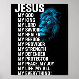 Jesus - Lion Christian King Lord Savior Faith Poster