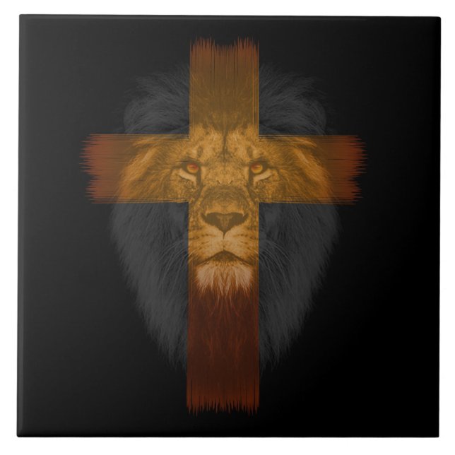 Jesus Lion of Judah Ceramic Tile (Front)