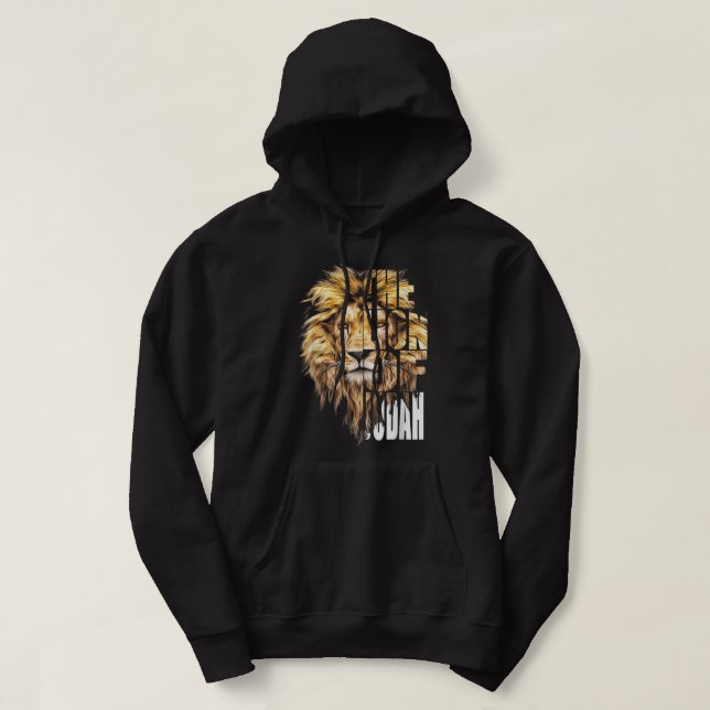 Jesus Lion of Judah Christian Gift for Men Women  Hoodie (Design Front)