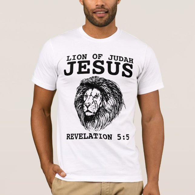 JESUS LION OF JUDAH, Christian T-shirts, REV 5:5 T-Shirt (Front)
