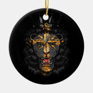 Jesus Lion of Judah Faithcross Ceramic Ornament