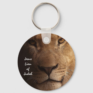 Jesus Lion of Judah Inspirational Christian Quote Key Ring