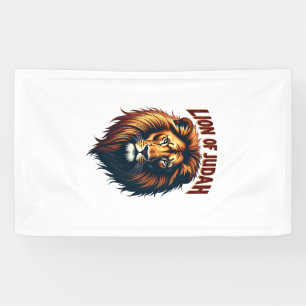 Jesus Lion of Judah Vintage Engraving Christian Te Banner
