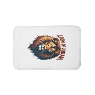 Jesus Lion of Judah Vintage Engraving Christian Te Bath Mat