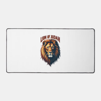 Jesus Lion of Judah Vintage Engraving Christian Te Desk Mat