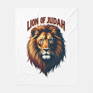Jesus Lion of Judah Vintage Engraving Christian Te Fleece Blanket