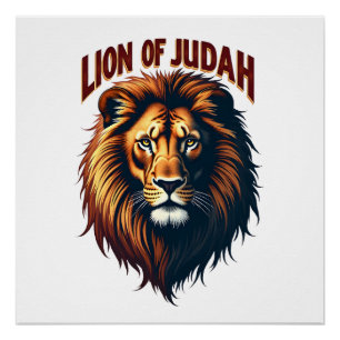Jesus Lion of Judah Vintage Engraving Christian Te Poster