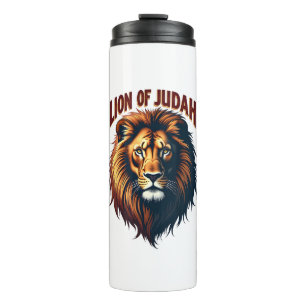 Jesus Lion of Judah Vintage Engraving Christian Te Thermal Tumbler