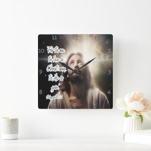 Jesus: Live Christ, Die Gain Square Wall Clock