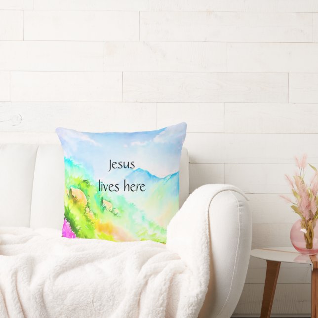 Jesus lives here cushion (Couch)