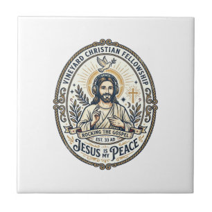 Jesus Lo Fi Study Beats Aesthetic Graphic Tee Chri Ceramic Tile