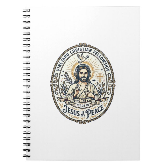 Jesus Lo Fi Study Beats Aesthetic Graphic Tee Chri Notebook (Front)