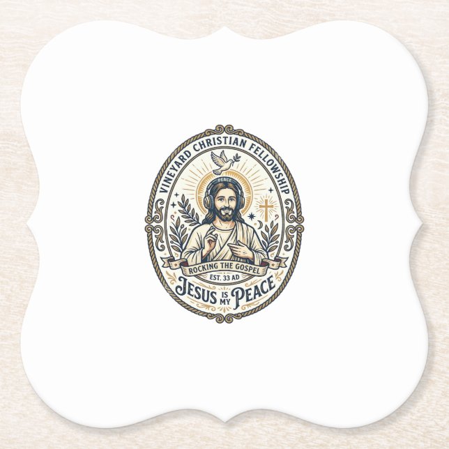 Jesus Lo Fi Study Beats Aesthetic Graphic Tee Chri Paper Coaster (Front)