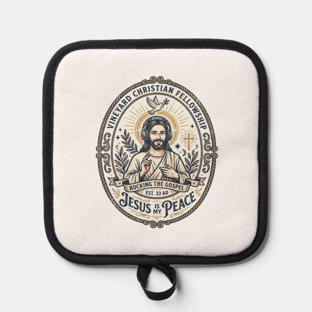 Jesus Lo Fi Study Beats Aesthetic Graphic Tee Chri Pot Holder (Front)