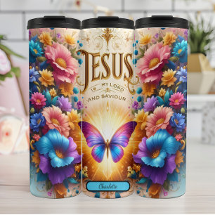 Jesus Lord Savior Floral Radiance Thermal Tumbler