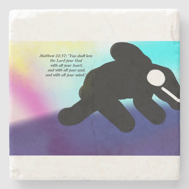 jesus love all heart stone coaster (Front)
