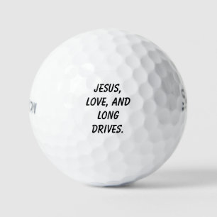 'Jesus, Love, and Long Drives' Christian Wedding  Golf Balls