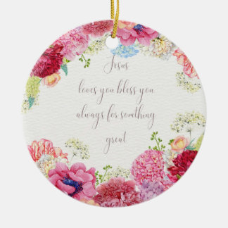 Jesus love  ceramic ornament