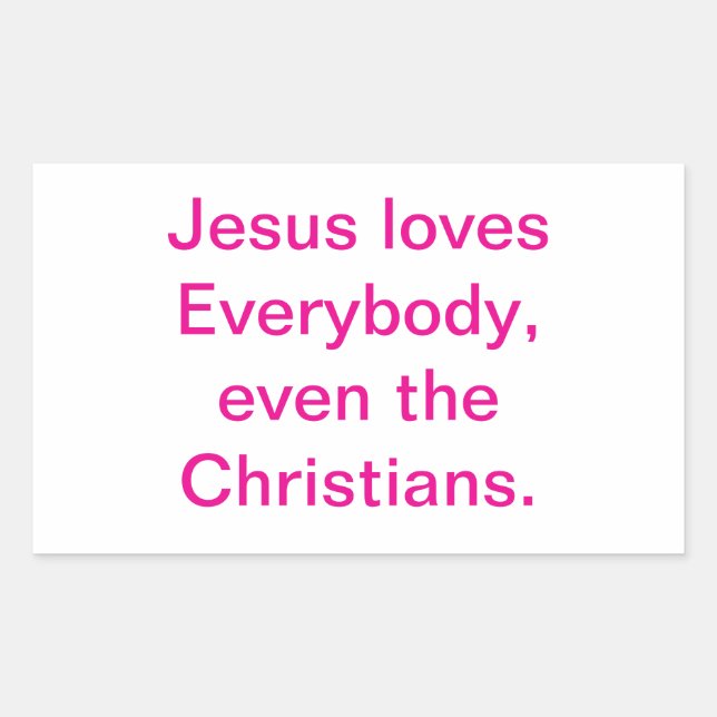 Jesus Love Christian Jeff Hankamer Artjunkhaus Rectangular Sticker (Front)