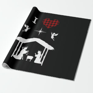 Jesus Love Christmas Nativity I Love Jesus Wrapping Paper