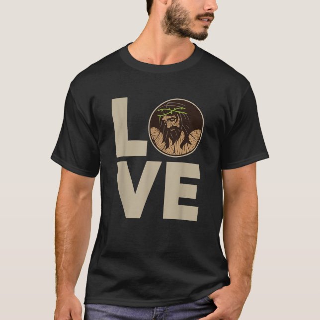 Jesus Love Crucified Jesus Christian T-Shirt (Front)