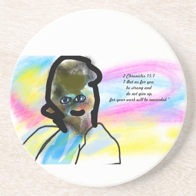 jesus love dont give up coaster (Front)