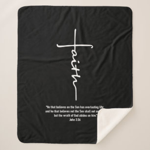 Jesus Love   Faith Cross Christian Jesus Faith God Sherpa Blanket
