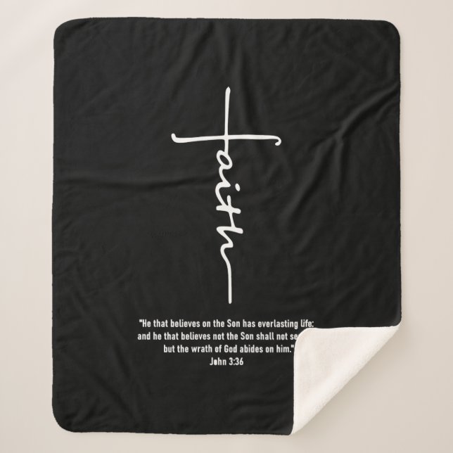 Jesus Love | Faith Cross Christian Jesus Faith God Sherpa Blanket (Front)
