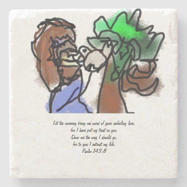 Jesus love forever  stone coaster (Front)