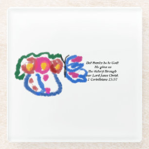 jesus love glass coaster