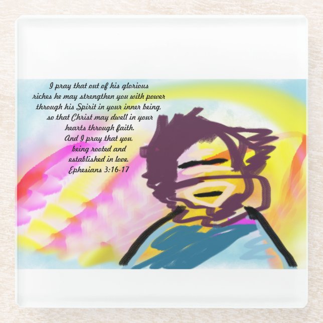 jesus love  glass coaster (Front)