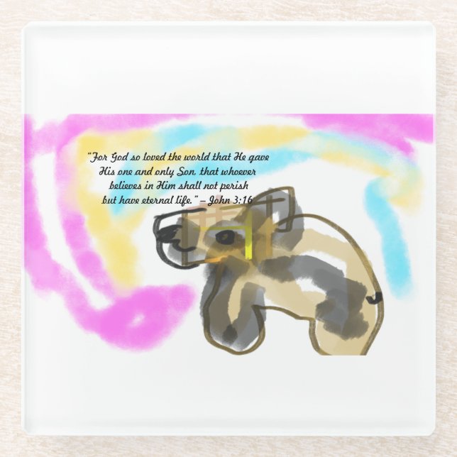 jesus love  glass coaster (Front)