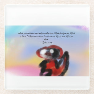 jesus love  glass coaster