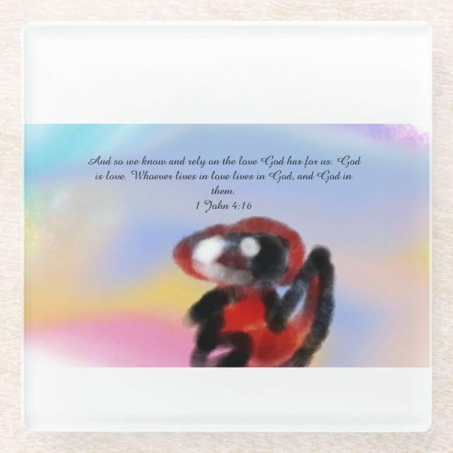 jesus love  glass coaster (Front)